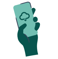 Phone in hand icon
